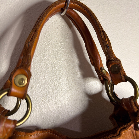 Women's Vera Pelle Brown Leather Shoulder Bag One Size - Picture 3 of 8